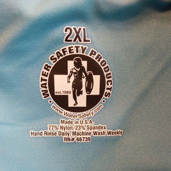 Thin Strap Water Safety Red life guard swimsuit 2X - Picture 7 of 7